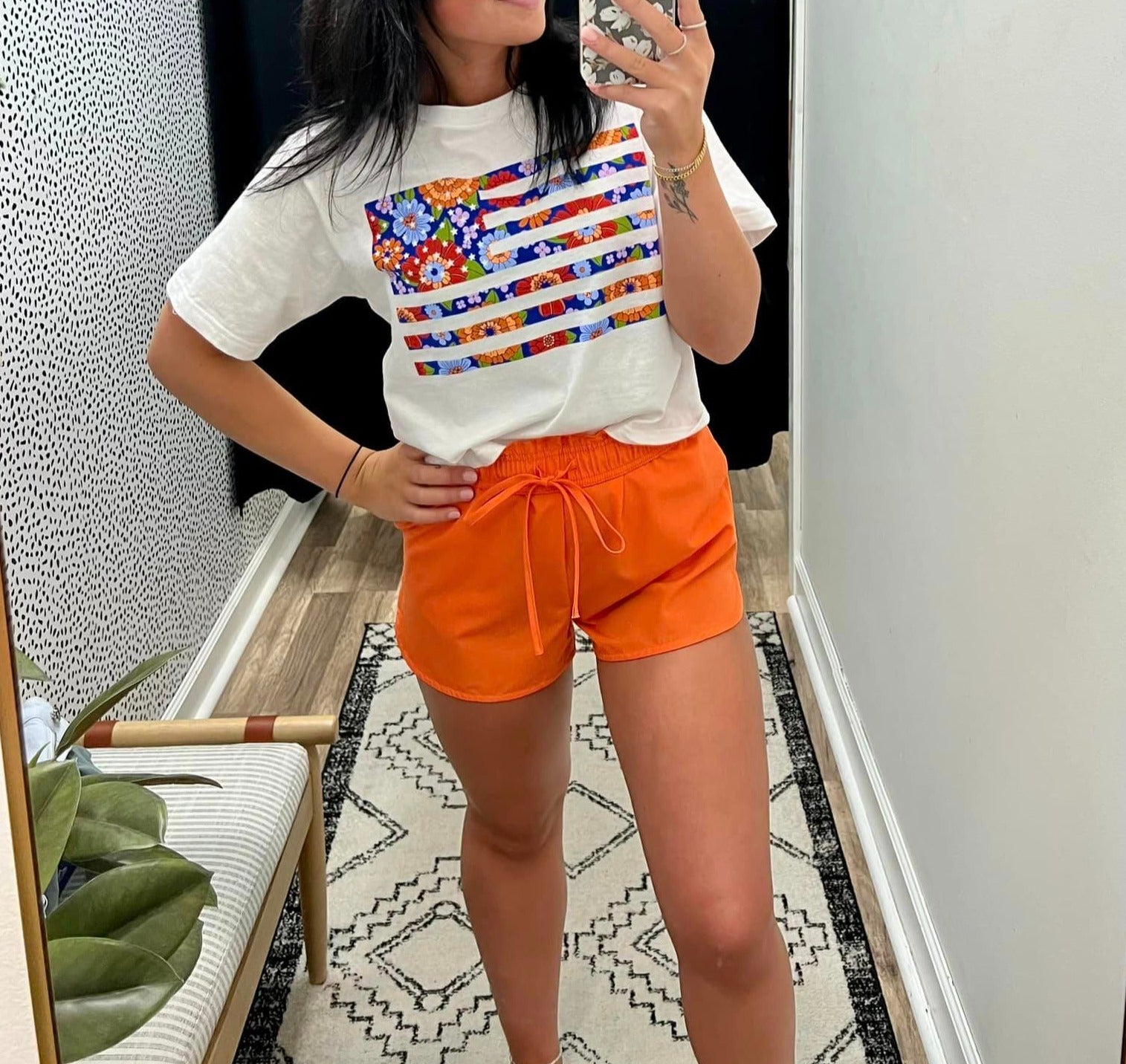 Floral Flag Crop Graphic Tee