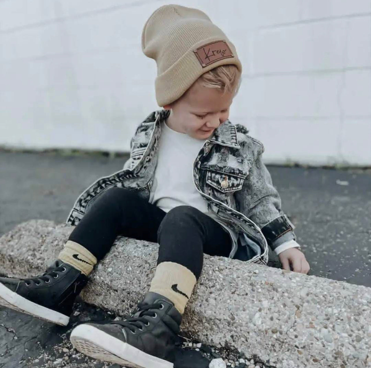 *PRE-ORDER* Leather Patch Beanie