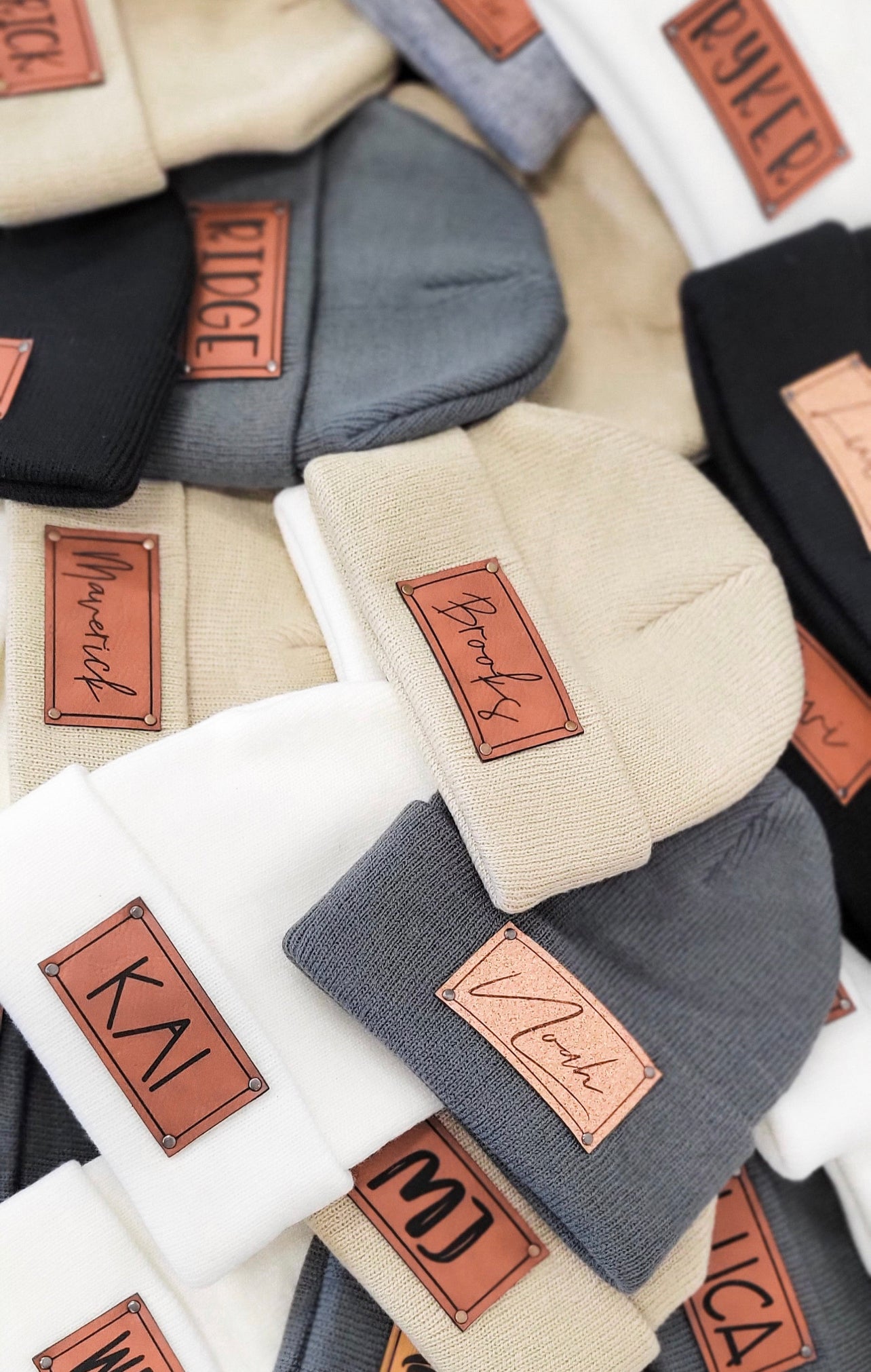 *PRE-ORDER* Leather Patch Beanie