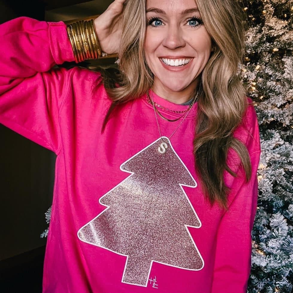 Pink Tree Graphic Sweatshirt
