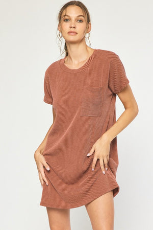 One Of Us Ribbed T-shirt Dress