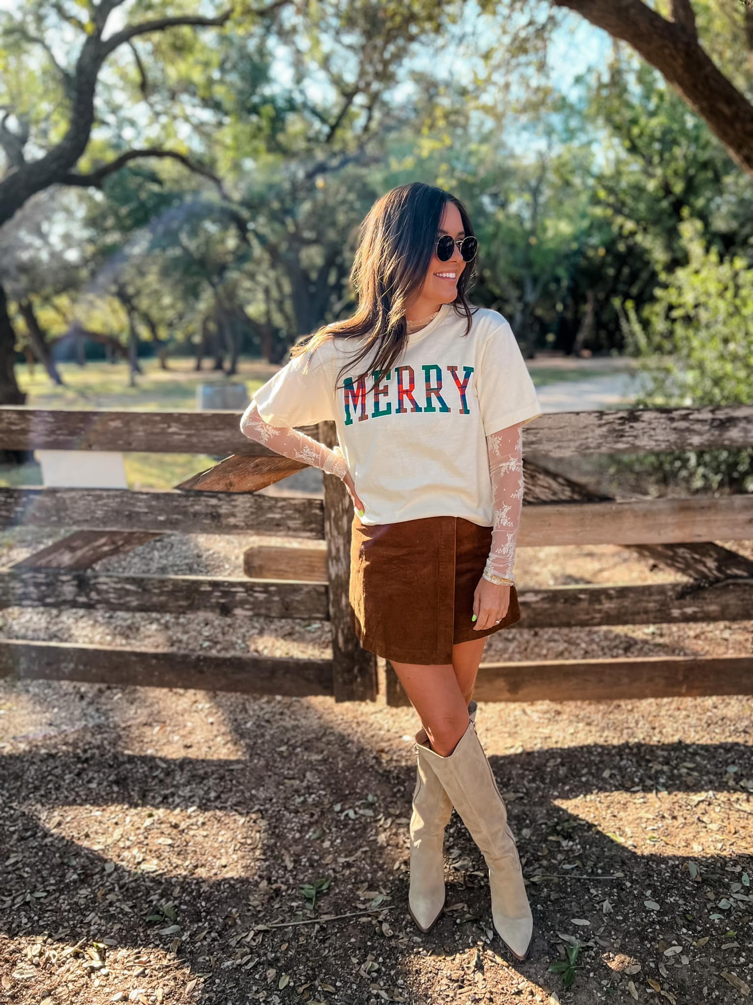 Merry Plaid Graphic Tee