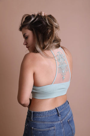 Anamar - Rust Lotus Mesh Tattoo Back Brami Bralette Top – Rita's