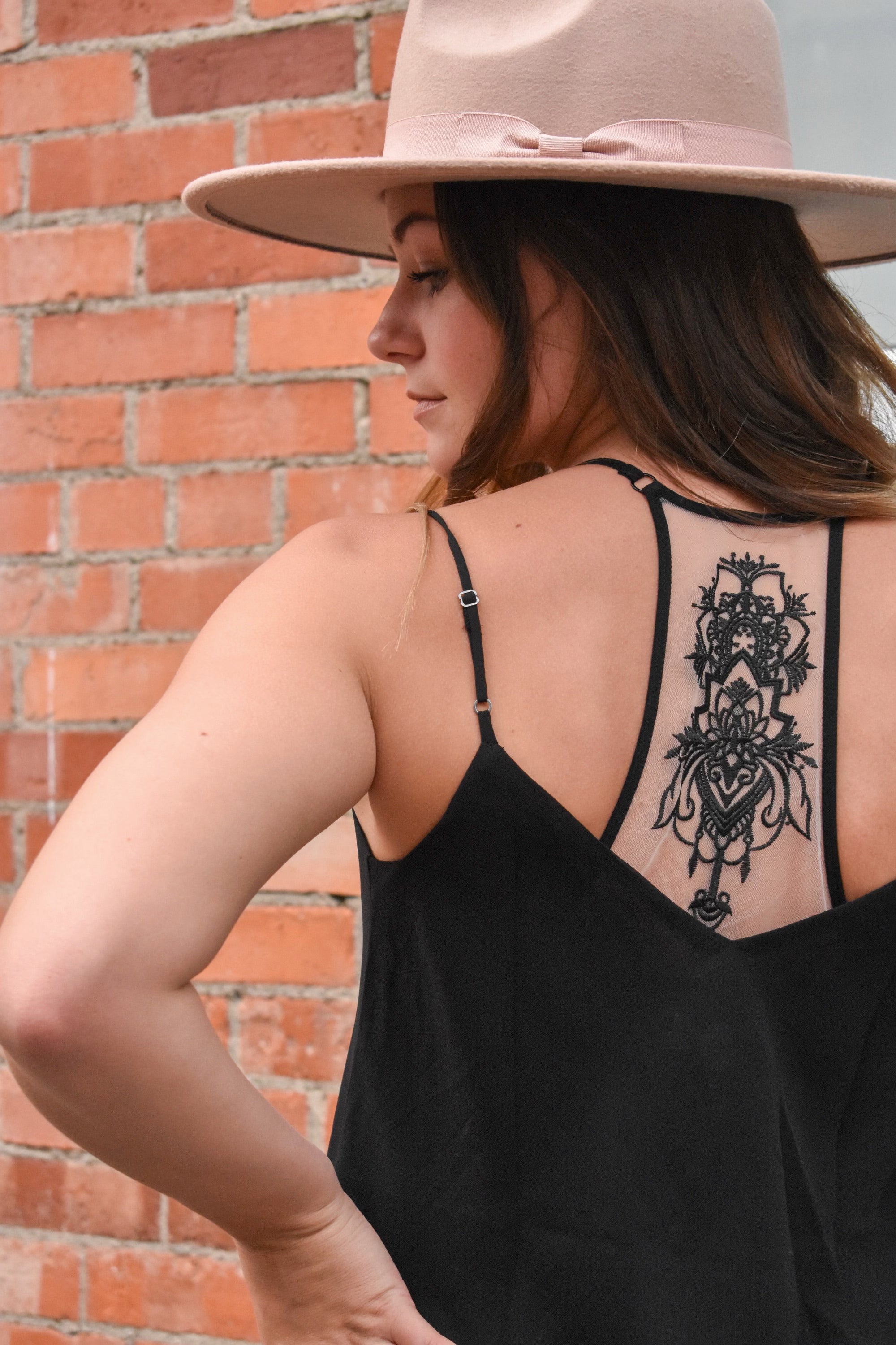 Tattoo Bralette In Black